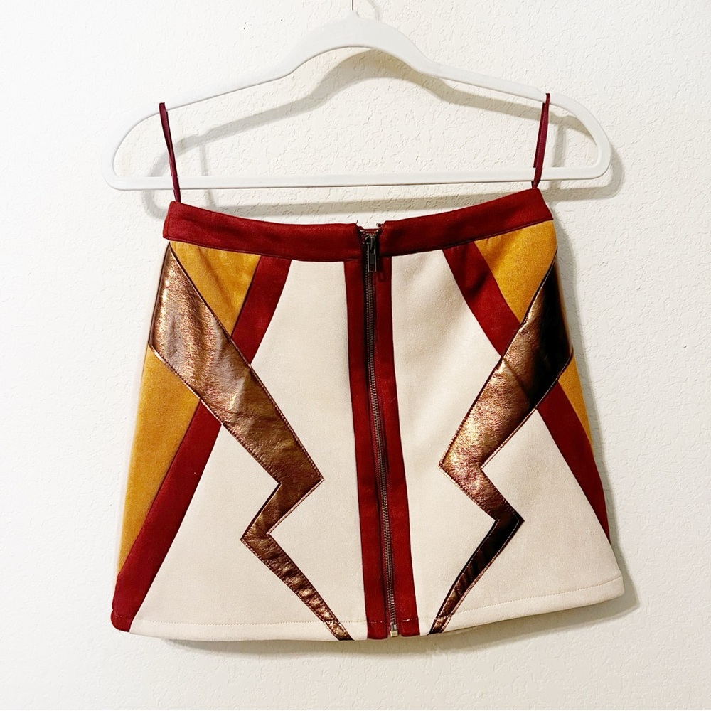 Wild Honey Bold Lighting Mini Skirt with Metallic Accents